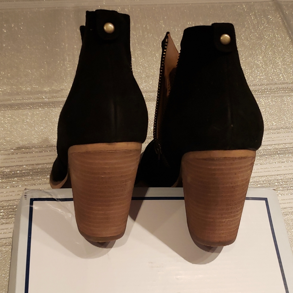 SUSINA Boots Suede Leather Fashion Bootie NEW Comfort Heel Women's 11 BLACK - Picture 11 of 15